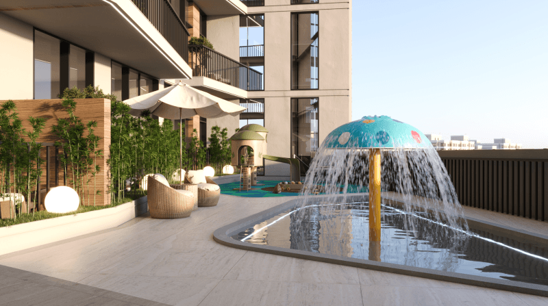 Podium garden at Samana Greenfield