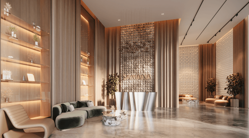 Lounge seating in the lobby